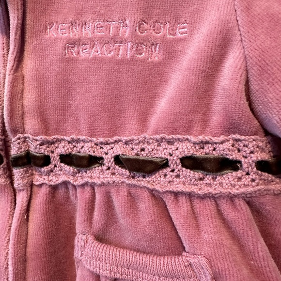 Kenneth Cole Reaction baby girl velour zip hoodie, 12M - Picture 2 of 6